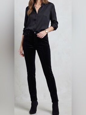 L'AGENCE Black Velvet Skinny Pants